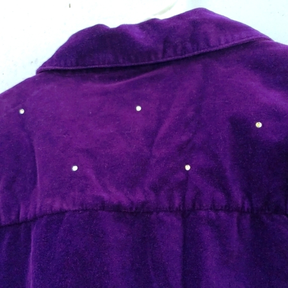Quaker Factory Purple Velvet Rhinestone Accented Jacket Size 2X - Picture 7 of 7